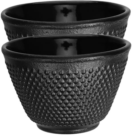 MAGICLULU Tasses à Thé En Fonte Japonaises 120ml 2 Pièces Résistantes Et Solide Service à Thé Kung Fu Tasses à Eau En Fonte Expérience De Dégustation