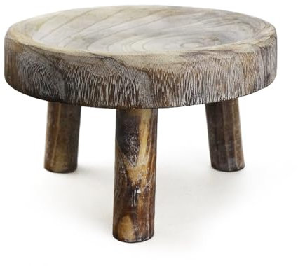 Supporto per piante in legno, alzata per vasi di fiori, materiale in legno, sgabello decorativo, finitura in legno naturale, ideale per finestre, giardino, patio e balcone, 24 x 24 x 15 cm