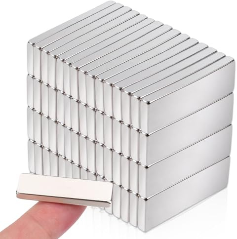 Aenienoe 60 Stück Magnete Kleine Rechteckig Neodym Magnet Extra Stark 30x10x3mm Magnete für Pinnwand Magnettafel Kühlschrank Whiteboard Handwerk Fotos Magneten