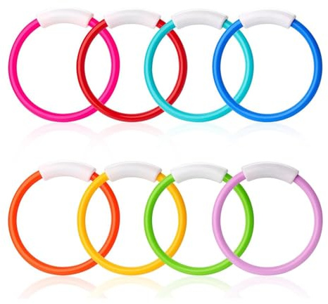 8 anillos de buceo en piscina, anillos de colores para piscina para niños, entrenamiento de buceo, buceo en piscina para niños duraderos
