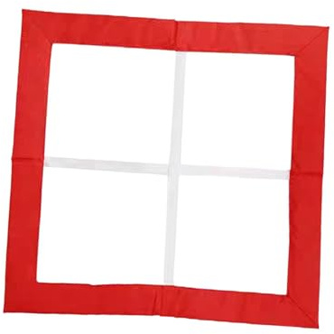 Gralara Attrezzatura per Allenamento di agilità Portatile, Attrezzatura Quadrata, Scala di Allenamento Pieghevole Antiscivolo Tianzi Grid per Cortile, casa e, Rosso