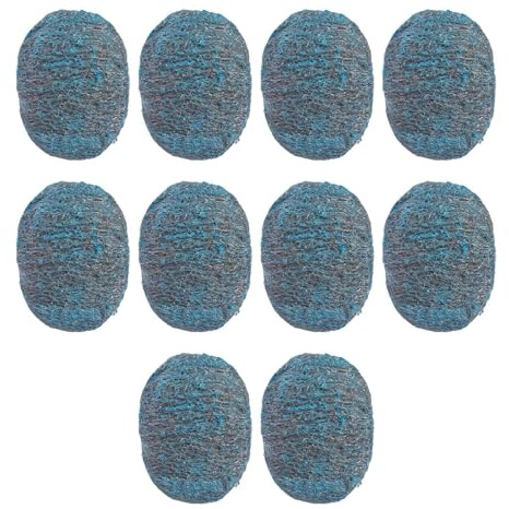 Générique Paquet de 10 Tampons De Savon en Laine d'acier Réutilisable, Tampon Jex avec Savon, Brosse Multi Usages Abrasive pour L'hygiène des Casseroles, des Poêles, Desplaques De Cuisson (Bleu)