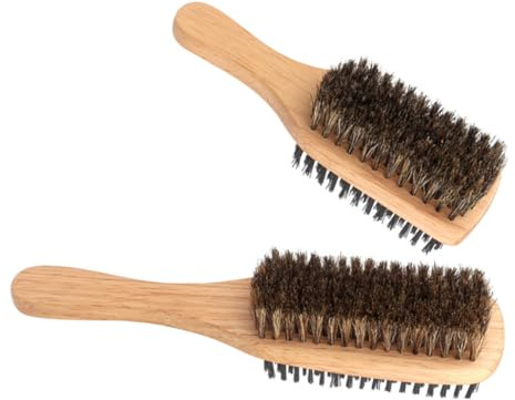 ABOOFAN 2 Stück-Pack Haarbürste aus Wildschweinborsten mit Doppelseitigem Design für Männer Vielseitiges Styling und Glättung Geeignet für Dünnes Haar und Bartpflege
