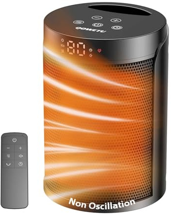 Portable Space Heater with Three-Level Heating Design, LED Display + Energy-Saving Mode, Remote Control Operation, 1–12 Hour Timer, Dual Power-off Protection, Suitable for Indoor Use