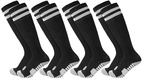 Utensilsto 4 Paar Kinder Fußball Stutzen Fußballsocken 30-37 | Fussball Socken Fußball Sportsocken Trainingssocken für Jungen Mädchen