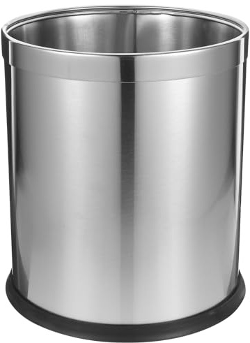 UTHCLO Papelera Baño Acero Inoxidable Simple y Compacta Cubo Basura Hogar Oficina Resistente y Fácil Limpieza Diseño Minimalista Adaptable cualquier Espacio