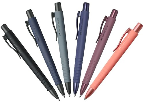 Faber-Castell Kugelschreiber Poly Ball XB 6er SET, 241, Mehrfarbig, 6 Stück (Dunkles Farbset)