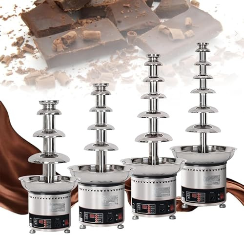 Macchina per fontana di cioccolato di grande capacità, cascata di cioccolato commerciale a 4/5/6/7 livelli con controllo della temperatura, scaldasalsa per feste, ristoranti, matrimoni,5Layers