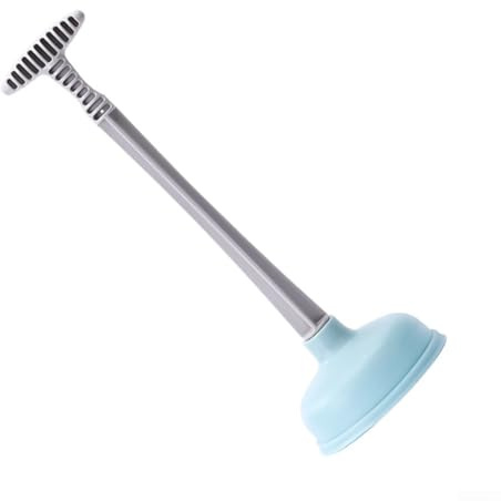 Dolvitrny Stantuffo per WC resistente con grande tazza in gomma, lavello ad alta pressione, vasca da bagno e scarico a pavimento, sblocco con manico ergonomico (stantuffo WC blu)