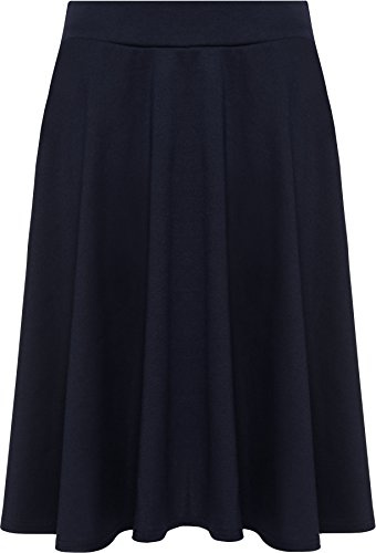 WearAll - Grande Taille uni Mini-Jupe évasé - Jupes - Femmes - Bleu Marine - 50-52