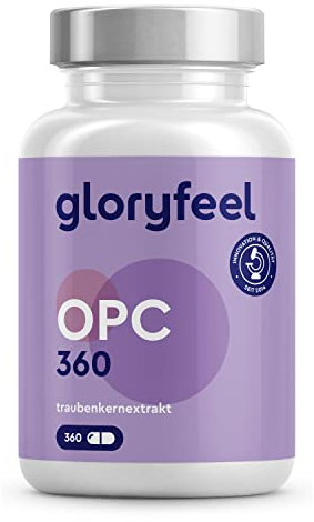 OPC Traubenkernextrakt 360 Kapseln - 1052mg Extrakt + Vitamin C pro Tagesdosis - Aus Original französischen Weintrauben - 6-Monats-Packung - Laborgeprüft, Vegan in Deutschland hergestellt