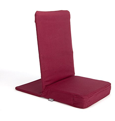 Bodhi Chaise de Sol Mandir | Siège de méditation avec Coussin d'assise épais | Chaise de Sol Confortable avec Dossier rembourré | Housse Lavable | Idéal pour Yoga et méditation (Bordeaux, Standard)