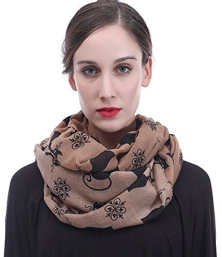 Lina & Lily Damen Loop Schal mit Katzen-Print
