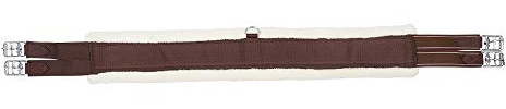 Pfiff - Cinghia per Sella con Pelliccia Sintetica, 150 cm, Colore: Marrone/Beige