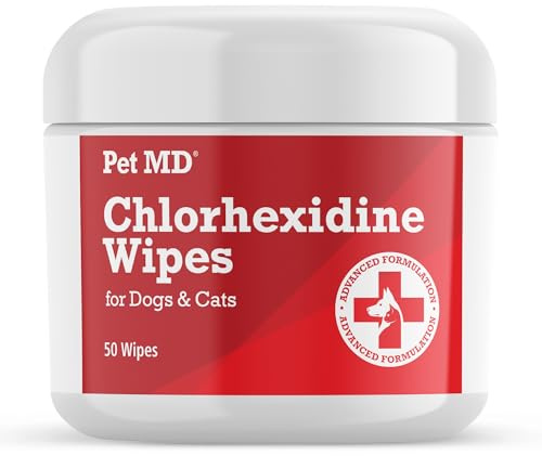 Pet MD Topical Wipes for Cleansing - with Aloe for Cats and Dogs - 50 Count
