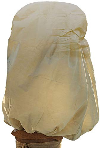 AFP Winterschutz Vlieshaube Strong beige, 200 x 240cm 100g/qm extrem stark – Kübelpflanzensack Gartenvlies atmungsaktiv Olivenbäume, Palme Frostschutz/Reißverschluss / 2 Jutesäckchen gratis