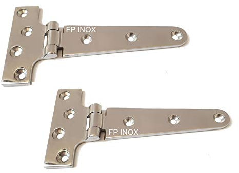 Charnière T inox A4 152x75mm Epaisseur 4,5mm (Lot de 2) Té inox A4-316