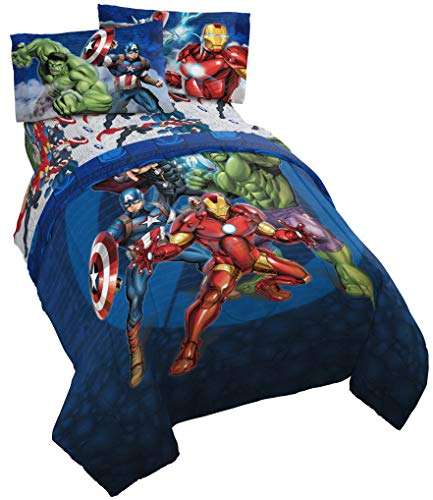 Marvel Avengers Kids Comforter Set, Full 5 Pc (Official Marvel Product)