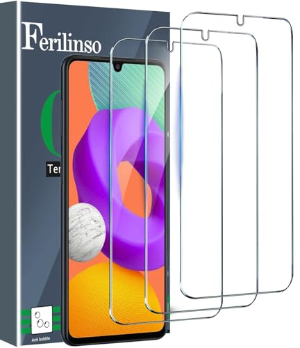 Ferilinso [3 Stück] Entworfen für Samsung Galaxy M22/ A32 4G/ A31 Panzer Schutz Glas Schutzfolie Displayschutzfolie [Kompatibel mit Handy Hülle] [9H Härte] [2.8D Rand] [Anti-Kratzen]