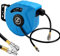 Avvolgitubo Aria Compressa Con Tubo Professionale Attacco 1/4 Fissaggio Parete Muro Sistema Blocco Automatico Riavvolgitore Auto Stop Accessorio Compressore Salvaspazio Pressione 24 Bar (10 + 1 Mt)