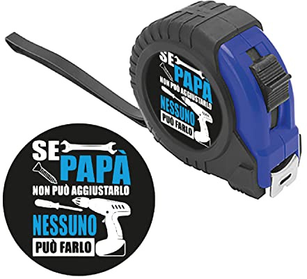 Metro a nastro personalizzato Idea regalo Festa Del Papà Amore Natale Compleanno perfetto per ogni occasione nonni fai da te 5metri blu se papà non può aggiustarlo nessuno può farlo