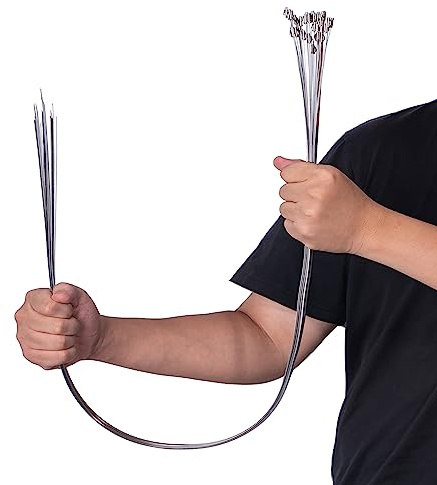 Metall-Kabelbinder, 30 Stück, 1000 mm, extra lang, robust, 304 Edelstahl, selbstsichernd, mit 90 kg Zugfestigkeit, hohe Temperaturbeständigkeit, Rost- und Korrosionsbeständigkeit