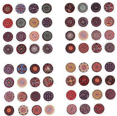 EXCEART Hölzerne Retro-blumenknöpfe – 15 Mm Rund – 200 Stück Packung – Ideal Zum Nähen Basteln Dekorieren