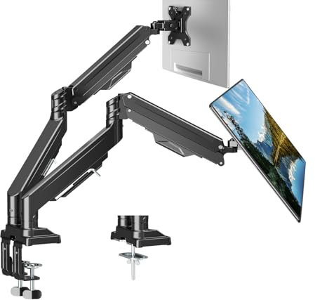 ErgoFocus Dual-Monitorhalterung für Bildschirme bis zu 109,2 cm (43 Zoll), robuster ultrabreiter Dual-Monitorarm, hält je 1 - 15 kg, Premium-Gasfeder, verstellbarer Computer-Monitorständer für 2