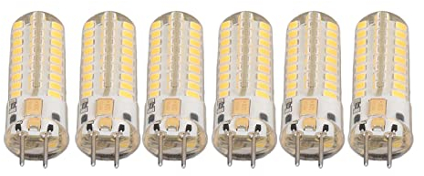 Syrisora ​​6 Stück GY6.35 LED-Lampe 7 W AC DC12 V 700 Lm 72 LEDs 360-Grad-LED-Mais-Glühbirne Hängelampen Deckenlampen (Warmes Licht 3000K)