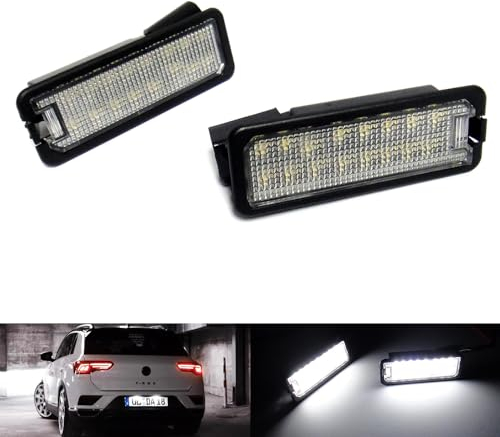 RZG 2x LED Rear Licence Number Plate Light White Canbus For Amarok Beetle Caddy V Golf GTI V VI VII Polo Scirocco T-Roc Up! TGE