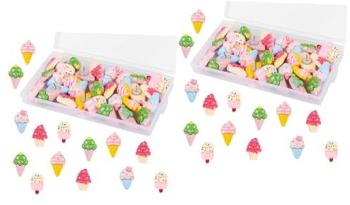 EXCEART 30 STK Eiscreme-Stift büroartikel bürobedarf Reißzwecken in Eisform Büro-Schreibtischzubehör Korkplatte Schreibtischaccessoires für Frauen praktische Reißnägel Multifunktion Karte