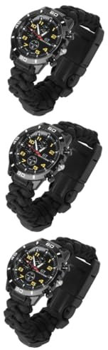 WRITWAA 3-Teilige Bergsteigeruhr Outdoor-Uhr Für Erwachsene Kompass-Uhrenarmband Laufuhren Für Herren Multifunktionale Uhr Für Felderkundung Uhr Mit Lanyar-Armband Grün