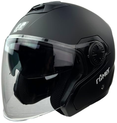 Römer Jethelm -RR10901 - Motorradhelm mit integrierten Sonnenvisier, schwarz matt, Gr. XS-XXL