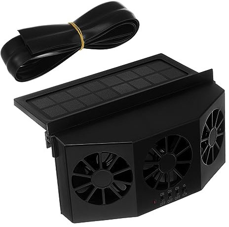 Extractor de Aire para Coche Solar 1200mah Abs de Triple Turbina