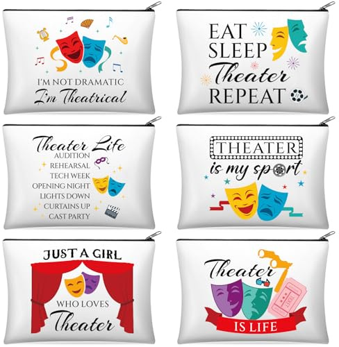 Reginary 6 Pcs Theatre Makeup Gift Bags for Women Musical Theatre Bag Bulk