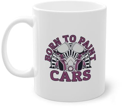 Born To Paint Cars bilindustri billackare kaffekopp | Fordon bilspray billackare kopp vit (07392B)