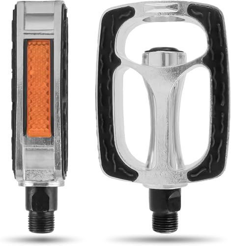 1 paire de pédales de vélo classiques pour la ville/trekking, antidérapantes, pédale VTT avec réflecteurs, en alliage d'aluminium, roulements à billes industriels pour VTT