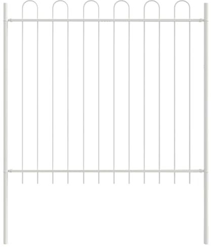 vidaXL Gartenzaun Weiß 1,7 x 1,5 m Pulverbeschichteter Stahl, Garten- und Terrassenzaun, rechteckige Industriestahl-Fence, wetterfestes Gehege für moderne Räume