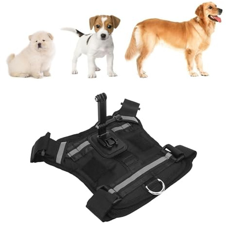 Sxhlseller Dog Harness Mount, Nylon Chest and Back Fixation Pet Harness Mount Vest for Action Camera, Sport Camera Mounts for Large Medium and Small Dogs