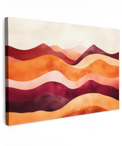 MuchoWow© Wandbilder Groß XXL Schlafzimmer Home Deko Wohnung Bild | 120x80 cm - Wohnzimmer Fotoleinwand Wand Bilder Leinwand Wall Decor Abstrakt - Landschaft - Wellen