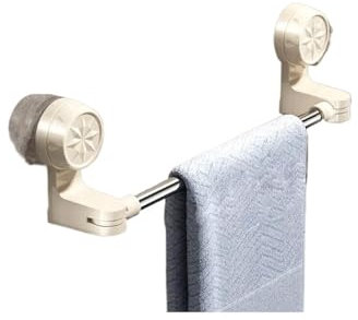 Porte-Serviettes Extensible pour Salle de Bain, Porte-Papier Toilette à Ventouse, étagère de Rangement en Acier Inoxydable pour Salle de Bain et Cuisine(Cream White- [Retractable 40-58cm])