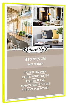 Close Up Posterrahmen, Bilderrahmen, Frame | Gelb/Yellow - für großformatige Maxi Poster, Acrylglas bruchsicher|61x91,5 cm / 24x36 inches