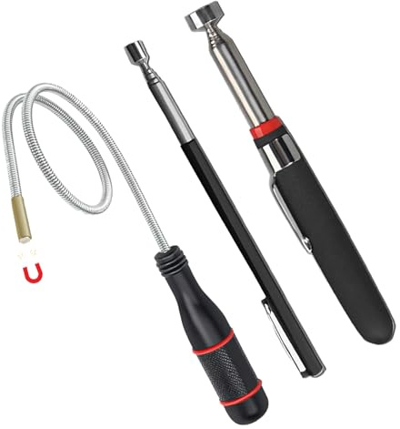 3 Pièces Aimant Telescopique,Aimant Mecanique Auto,Aimant Mecanique,Aimant Flexible,Barre Magnétique Télescopique,Pour Récupérer Petites Pièces,Clés,Pièces Automobiles