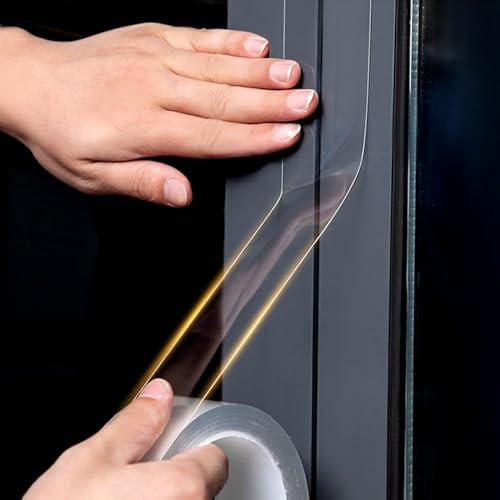 Srumvoat Clear Window Tape, 7cm x 10m Waterproof Window Draft for Insulation, Widen Thicken Weather Seal Adhesive Tape in Strong Adhesion, Waterproof, No Residue Sealant