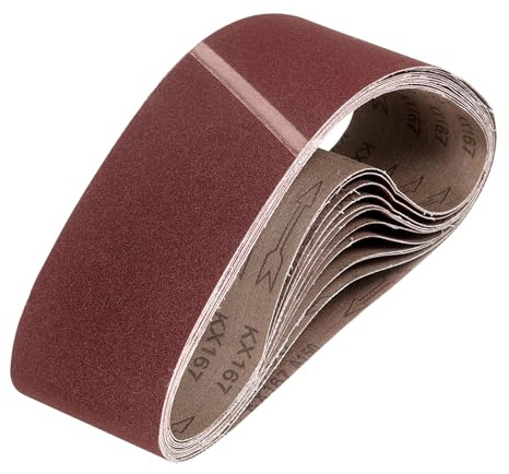 QUARKZMAN 152mm x 1220mm Nastri Abrasivi, 10Pz 150 Grana Carta Vetrata per Levigatrice Ossido di Allumina Per Lavorazione Legno, Lucidatura Metalli, Affilatura Coltelli