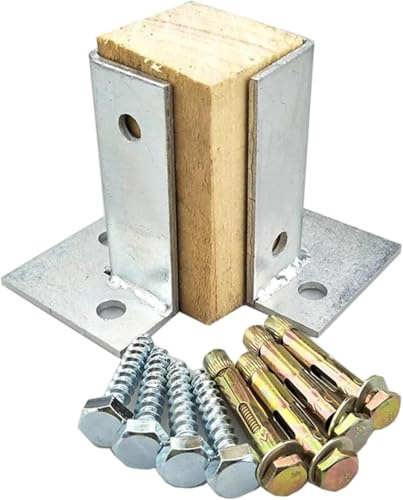 AVLLSO Base della Colonna da Ponte Ancoraggio Post calcestruzzo, Fence Post Holder per Recinzione in Legno ringhiera Pergola(2 Piece)