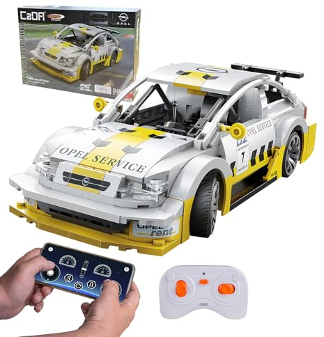 JAMARA 402867 CADA Set C51081W Opel Astra V8 Coupe 1:20 2,4 GHz Bricks – billeksaksmodell, racing sportbil för barn från 6 år, RC fjärrstyrd, presentidé, app användbar