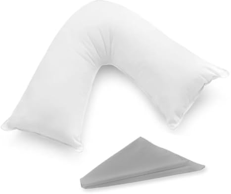 Orthopaedic V-Shaped Triangle Pillow with Free Cover for Adults, Nursing, Maternity & Pregnancy, Long V Pillow with Pillowcase for your Head, Back & Neck Support