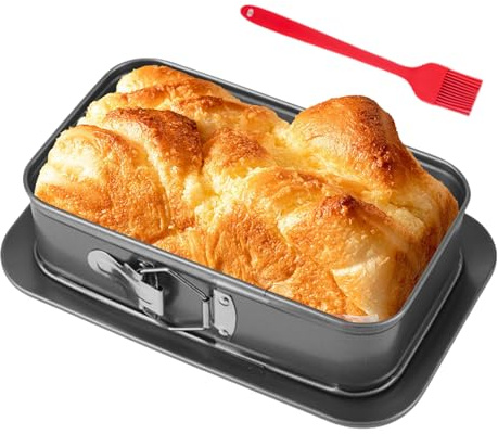 SUNOYA Springform Eckig, Rechteckige Springform, Rechteckige Backform, Kuchenform Rechteckig, 28 * 18CM Eckig Mit Flachboden, Rechteck Mit Kuchenlöser Perfekt Für Kuchen Und Torten