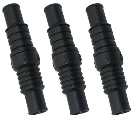 3Pcs LV1219 Non-Return Inline Valve, Fits 3/4'' and 1'' Diameter, Stop Water Drain Back, Black